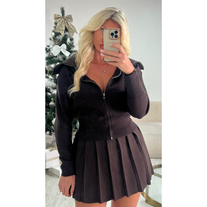 Jupe épaisse patineuse choco