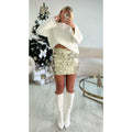 Jupe gros sequins doré