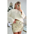 Jupe gros sequins doré