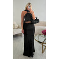 Jupe longue satin noire