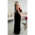 Jupe longue satin noire