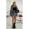 Jupe short classique gris chiné