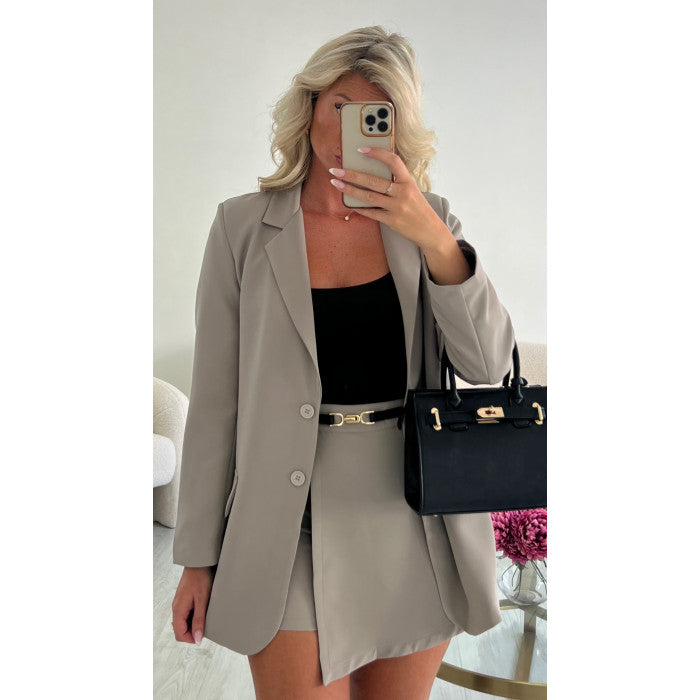 Jupe short classique mocca