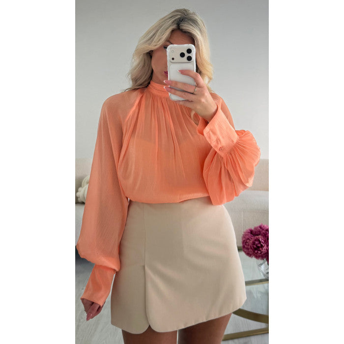 Jupe short doublé beige clair