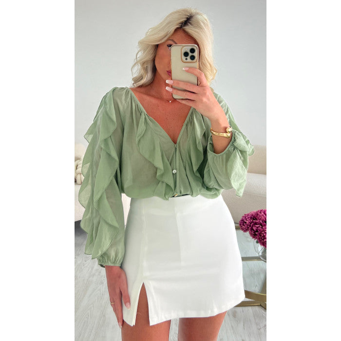 Jupe short fente white