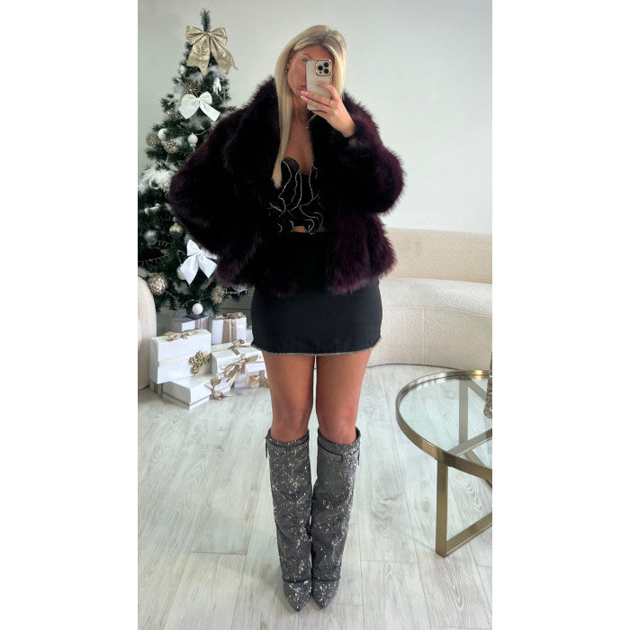 Jupe short liseré strass