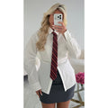 Jupe short rayure gris