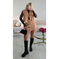 Jupe short safari camel