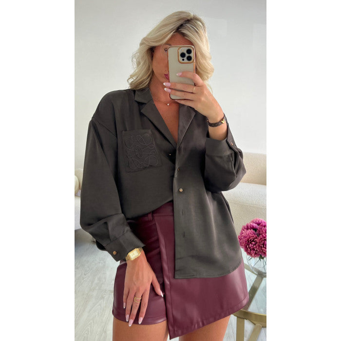 Jupe short simili cuir bordeaux