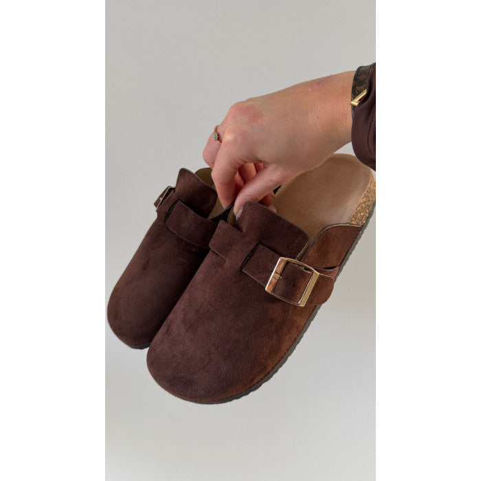 Mules mi-saison chocolat