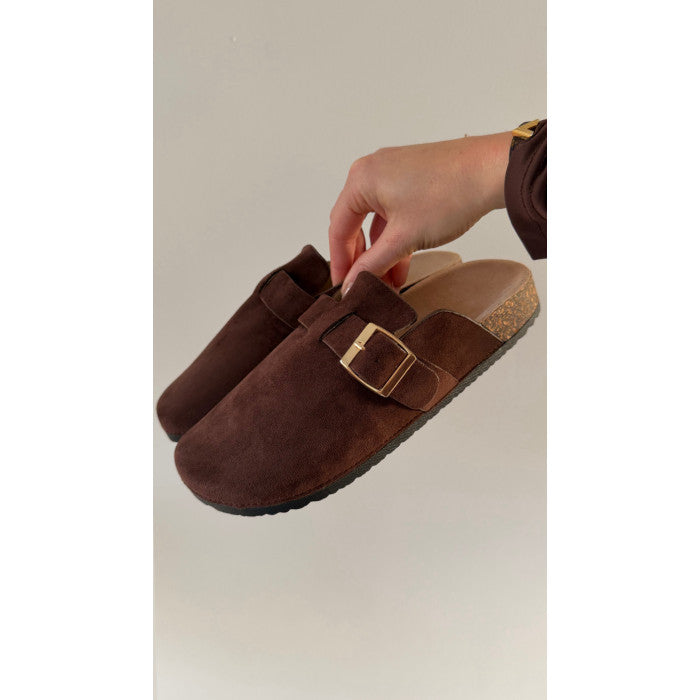 Mules mi-saison chocolat