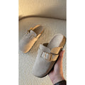 Mules mi-saison taupe