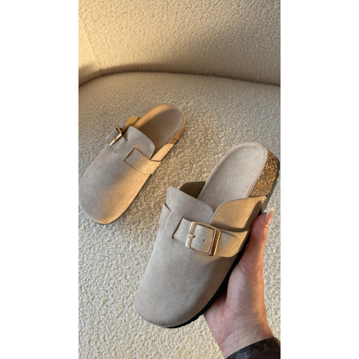 Mules mi-saison taupe
