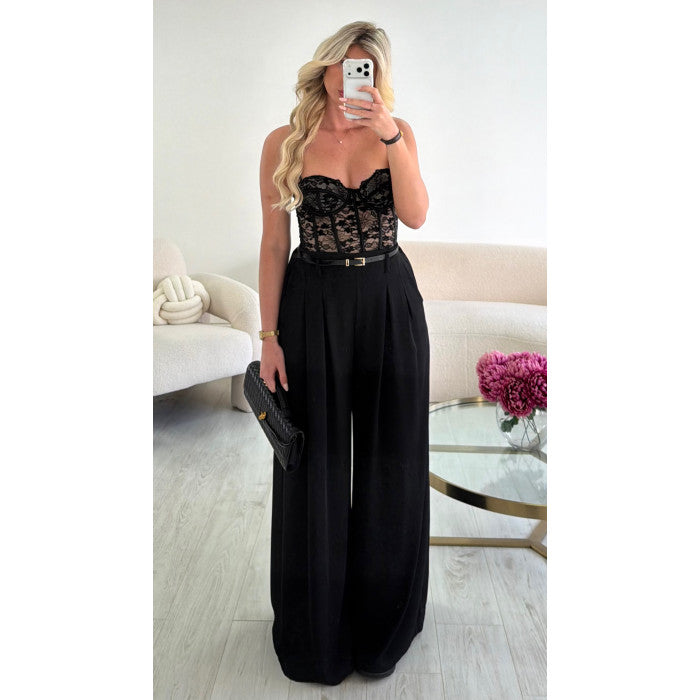 Palazzo noir ceinture standard