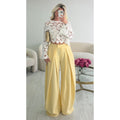 Pantalon barrel pince jaune pastel