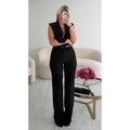 Pantalon couture taille haute noir