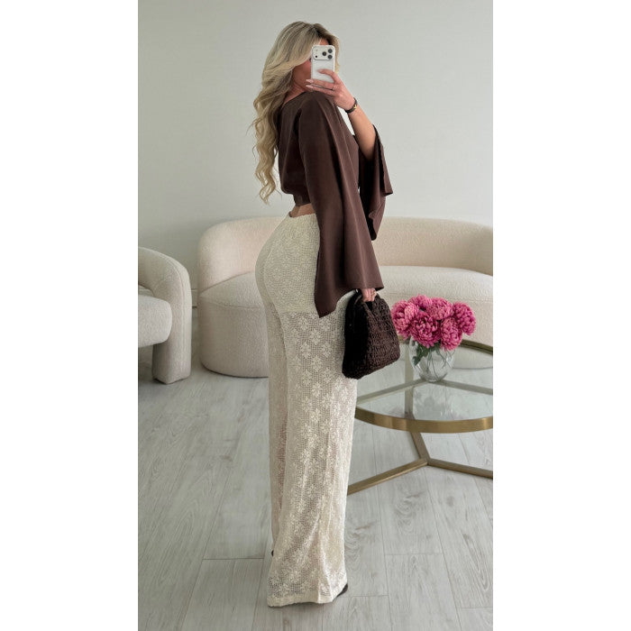 Pantalon crochet creamy