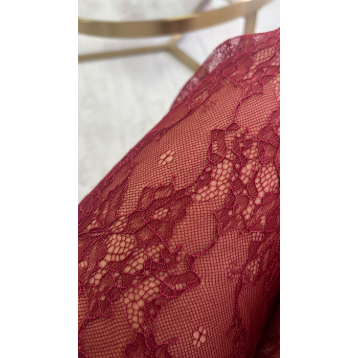 Pantalon dentelle extra long burgundy