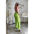 Pantalon fluide évasé vert