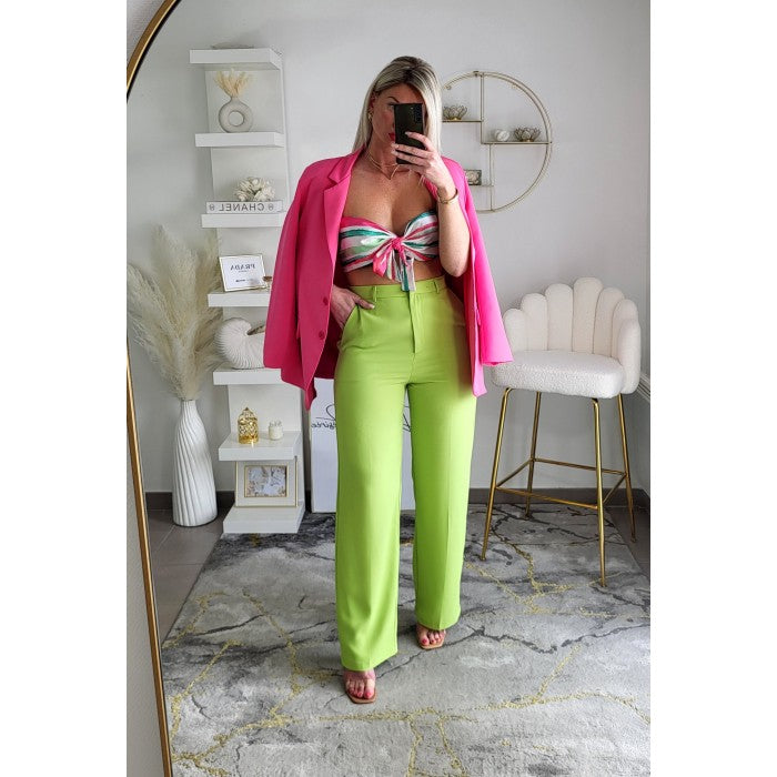 Pantalon fluide évasé vert