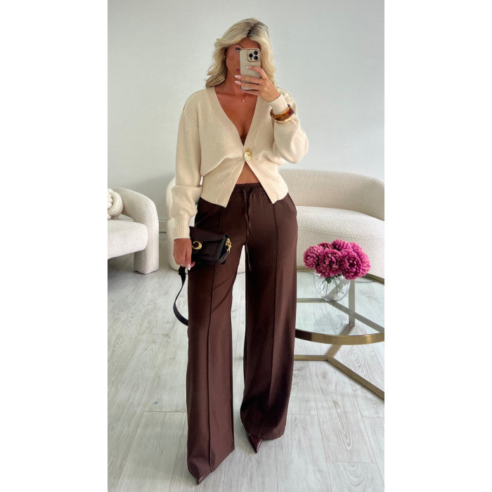 pantalon couture chocolat