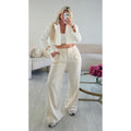 Pantalon large crème extra long