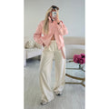 Pantalon large crème extra long