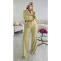 Pantalon large extra long avocado