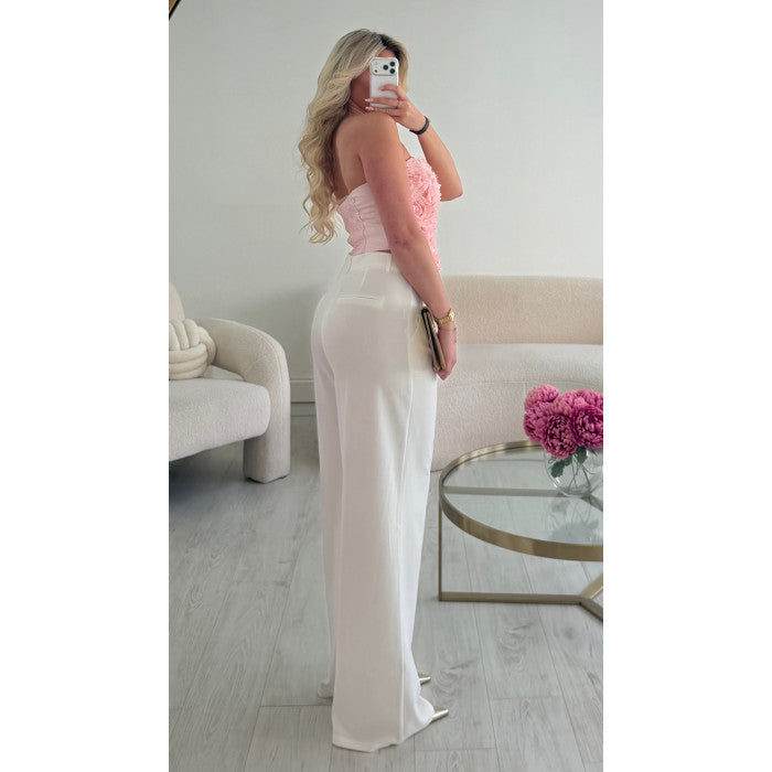 Pantalon large extra long blanc