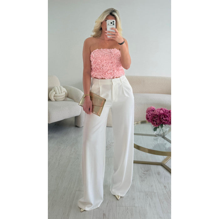 Pantalon large extra long blanc