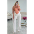 Pantalon large extra long blanc