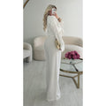 Pantalon lin blanc tall
