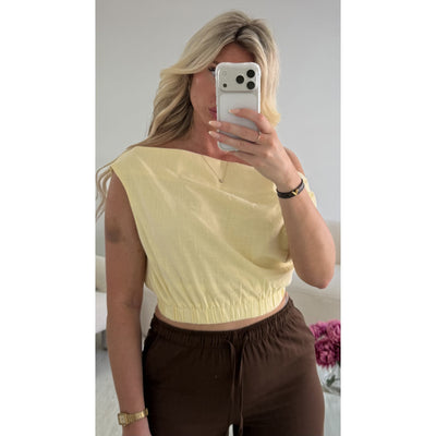 Pantalon lin extra extra long choco