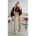 Pantalon lin standard beige