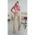 Pantalon lin standard beige