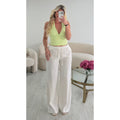 Pantalon lin standard blanc