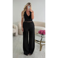 Pantalon lin standard noir