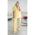 Pantalon tailleur jaune pastel standard