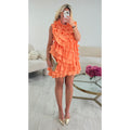 Robe dos nu volant saumon