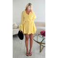 Robe fluide volanté jaune