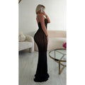 Robe longue dentelle noire