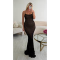 Robe longue dentelle noire