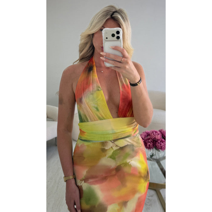 Robe longue tulle pep's citron