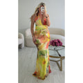 Robe longue tulle pep's citron