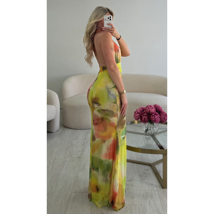 Robe longue tulle pep's citron