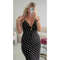 Robe longue pois noire