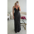 Robe longue pois noire