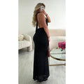 Robe longue polka noir