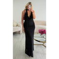 Robe longue polka noir