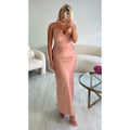 Robe longue satiné champagne